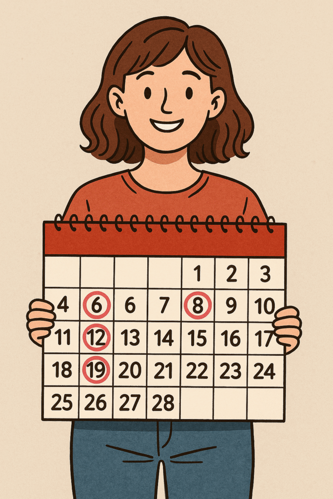 Irregular Periods: Causes and Treatments illustrated with a menstrual cycle calendar