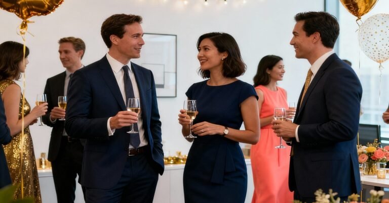 Office Party Styling Tips for Men and Women – Professional Yet Festive Outfits, Accessories, and Grooming Ideas