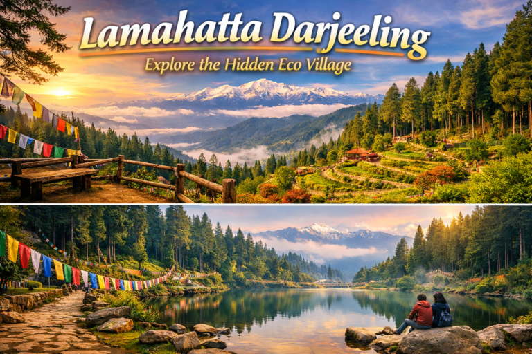 Lamahatta Darjeeling Eco Park with pine forest and Mount Kanchenjunga sunrise view