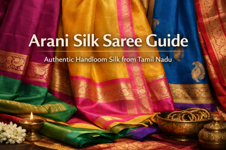 Arani silk sarees showcasing authentic handloom silk craftsmanship from Tamil Nadu