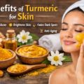 Benefits of turmeric for skin including acne reduction, glowing skin, and dark spot removal