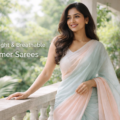 Lightweight and breathable summer sarees in pastel colors for hot weather comfort
