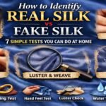 Featured image showing how to identify real silk vs fake silk using burn test, ring test, hand feel, water test, luster check, and fiber test at home