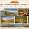 Scenic landscape featured image showing the top 10 yoga and wellness retreats in India for 2026, including Rishikesh ashrams and Kerala Ayurveda resorts for healing, meditation, and renewal.