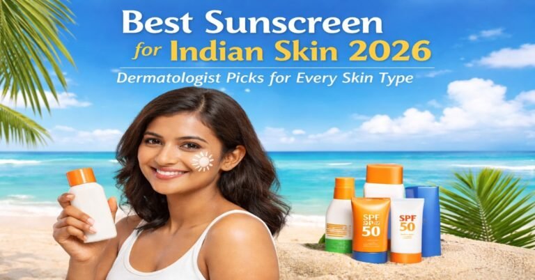 Best sunscreen for Indian skin 2026 recommended by dermatologists for all skin types SPF 50 protection
