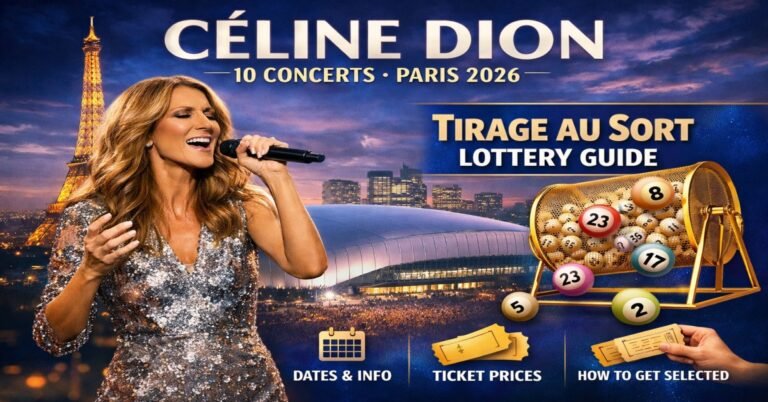 Céline Dion Paris 2026 concerts at La Défense Arena with Tirage au Sort lottery ticket selection guide