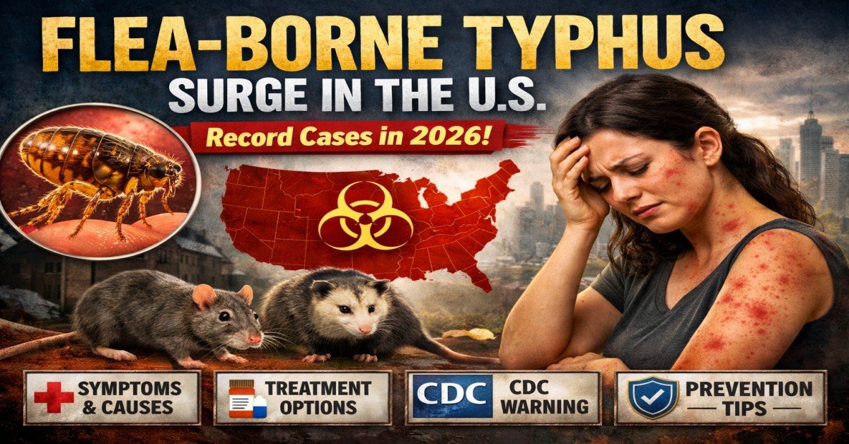 Flea-borne typhus surge in the US 2026 showing infected flea, symptoms rash, and prevention tips
