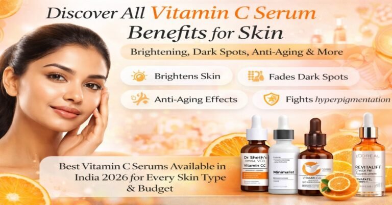 Vitamin C serum benefits for skin with brightening, dark spot reduction, anti-aging effects, and best serums available in India 2026.