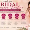 Bride with glowing skin showcasing a complete 6-month bridal skincare timeline featuring monthly skincare routines, beauty treatments, hydration, facials, and expert pre-wedding skincare tips