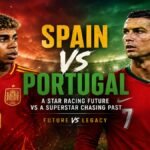 Spain vs Portugal featured image showing Lamine Yamal and Cristiano Ronaldo ahead of the 2026 football showdown.